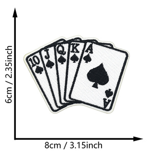Patchs brodés thermocollants Texas Hold'em Poker, patchs décoratifs <span class=keywords><strong>Roulette</strong></span> de casino américaine - Product Image 3