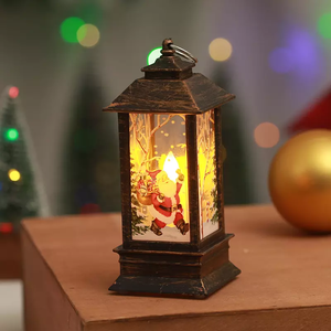 Décorations de noël marron rouge blanc cadeau de promotion du nouvel an <span class=keywords><strong>lanterne</strong></span> de bureau led - Product Image 1