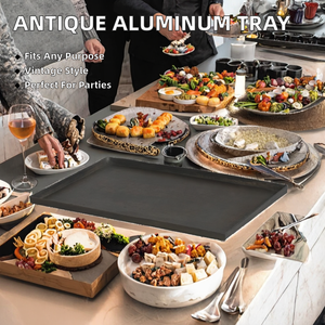 Modern Square Shaped <b>Black</b> <b>Serving</b> <b>Tray</b> Rose Gold Metal Food Platter Luxury Minimalist Kitchenware Drinks <b>Trays</b> - Product Image 2