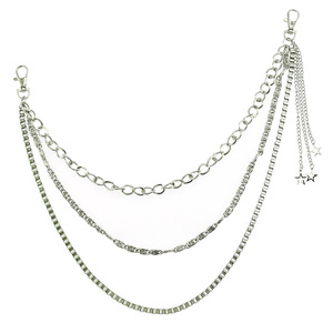 โซ่คล้องกางเกงผู้ชายรูปดาวแบบปรับแต่งได้ ขายดี หลายชั้น โลหะผสมชุบเงิน แฟชั่นเครื่องประดับ - Product Image 1