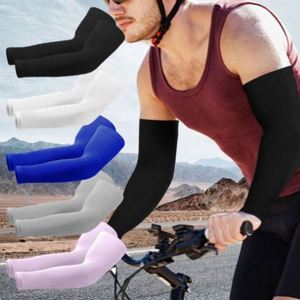 Manchons de bras unisexes en soie glacée, haute élasticité, respirants, anti-UV, séchage rapide, sans couture, pour sports d'été, activités de plein air, golf, conduite et équitation - Product Image 6