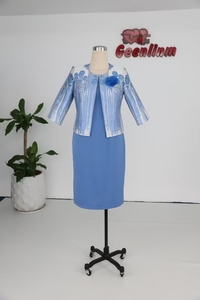 Tenues de luxe personnalisées pour la mère de la mariée, robe d'église avec deux ensembles de costumes pour femmes grandes tailles, tenue élégante - Product Image 5