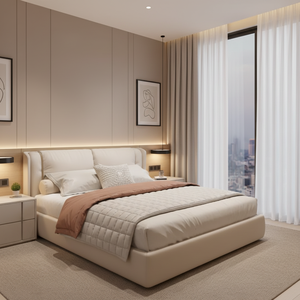 Juego <span class=keywords><strong>de</strong></span> Muebles <span class=keywords><strong>de</strong></span> Dormitorio Modernos para <span class=keywords><strong>Hotel</strong></span> Quality Inn, Ecológicos y Duraderos, con Cabecero Personalizado para Apartamentos y Patios - Product Image 1