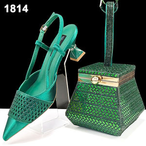 Bestway Ladies Shoes <span class=keywords><strong>Europa</strong></span> Tamaño 38-43 Tacón 2,36 pulgadas Zapatos italianos y conjunto de bolsos para fiesta africana - Product Image 4