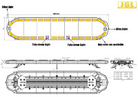 JGL 47-Zoll Bernsteinfarbene LED-Blitzlichtleiste, ECE R65-Zertifizierte Dach-Warnleuchte, 12-24V Wasserdicht für Abschleppwagen
