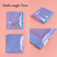 Pochette zippée en PVC style sac à bonbons, avec bord festonné Kawaii, fenêtre transparente, étui coulissant en plastique réutilisable et étanche pour bijoux et cadeaux