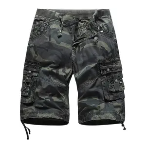 Premium Twill Men's Cargo Shorts Relaxed Fit Camo Short Outdoor Multi-Pocket Cotton Work Casual Shorts