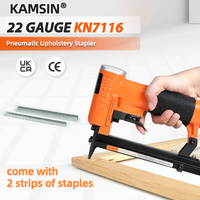 Agrafeuse pneumatique KAMSIN KN7116 pour tapisserie orange, couronne de 9 mm, longueur de la jambe de 6 à 16 mm, agrafeuse pour meubles de calibre 22