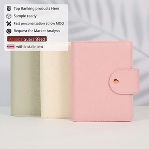 Planner Finanziario da Donna A6 in Morbida Pelle Martellata Goffrata in 9 Colori Oro Rosa, Raccoglitore a Fogli Mobili per Ufficio, Portafoglio per Budget e Denaro - Product Image 1