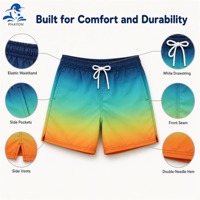 Shorts de plage unisexes Phayon pour enfants, grande taille, été, UPF 50+, séchage rapide, imprimé rayé coucher de soleil, respirant, polyester 120g, taille élastique