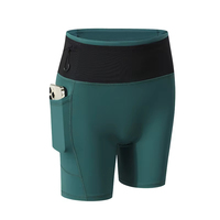 MAYYOUNG Short de yoga taille haute pour femme avec poche pour téléphone portable Collants de compression extensibles pour fitness