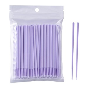 Hisopos de algodón nano morados, 100 unidades, para desmaquillar, limpiar delineador de ojos, para rostro y ojos - Product Image 1