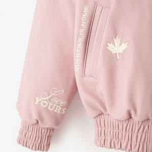 OEM مخصص الشتاء الشنيل التطريز شعار الجلود سترة بومبر بو الجلود الاطفال جاكيتات اسكواش - Product Image 5