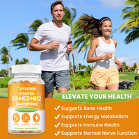 Bonbons Gommeux SPL OEM en Vrac Calcium Vitamine D3 & K2 MK7 50 000 UI 100 000 UI Supplément Osseux et Articulaire Vitamine K2 D3 B12