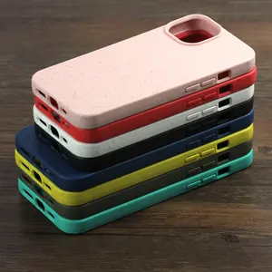 <span class=keywords><strong>Coques</strong></span> de téléphone antichoc personnalisables en paille de blé 100 % biodégradable et écologiques à faible MOQ pour iPhone 17 16 15 14 13 Pro Max - Product Image 1