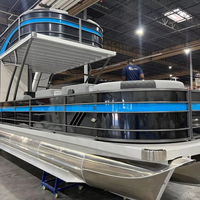 Yacht de luxe certifié CE de 9 m (30 pieds) à double pont en aluminium, bateau de croisière sportive avec moteur hors-bord à vendre