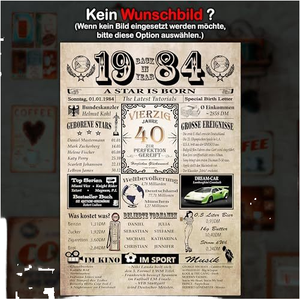 Estilo de periódico personalizado divertido único 15 16 40th Anuario conmemorativo Tarjeta de cumpleaños para invitación de regalo de Año Nuevo - Product Image 4