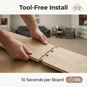 Plancher stratifié HDF résistant aux rayures et aux taches avec classement AC4 et installation par système <span class=keywords><strong>de</strong></span> clic pour propriétés en <span class=keywords><strong>location</strong></span> avec <span class=keywords><strong>salle</strong></span> <span class=keywords><strong>de</strong></span> bain - Product Image 3