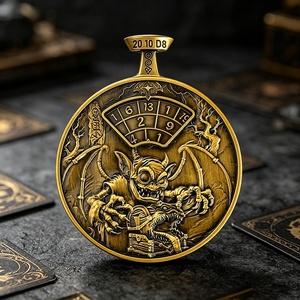 Rueda <span class=keywords><strong>de</strong></span> Dados Metálica Giratoria <span class=keywords><strong>de</strong></span> Alta Resistencia, 213g, Aleación <span class=keywords><strong>de</strong></span> Zinc, Doble Cara, para Juegos <span class=keywords><strong>de</strong></span> Mesa DND RPG - Product Image 6