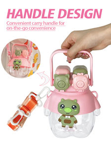 Botella de agua de verano con diseño de corazón estético Ins Unisex, vasos de plástico de alta capacidad para estudiantes, esencial para volver a la escuela - Product Image 3