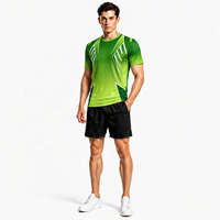 T-shirt à manches courtes pour homme avec impression Chevron personnalisée OEM ODM, impression par sublimation, impression 3D sur toute la surface, pour l'entraînement