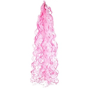 Extensiones de Cabello Rizado Rosa de 150 cm, Estilo Luster de Poliéster, Tejido con Lazo de Mariposa para el Día de San Valentín y Bodas - Product Image 1
