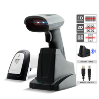 Escáner de Código de Barras Inalámbrico X-1901B Qr 1D 2D para Android, Lector Bluetooth con Base de Carga y Memoria, Stock X-1901B