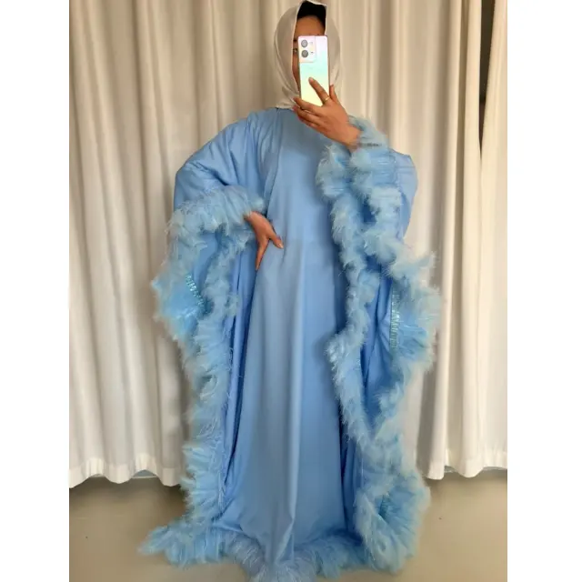 Élégant saoudien arabe femmes brillant robes de soirée plume dubaï robes de bal formelle nuit fête Occasion robe 2024