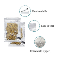 Sacs à joint plat en feuille d'aluminium personnalisés emballage en plastique BOPP transparent à fermeture éclair pour le stockage des aliments sacs à trois côtés à impression offset