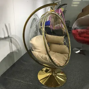 Hot selling hanging swing egg chair round Clear revolving egg Bubble acrylic Chair living room outdoor garden furniture