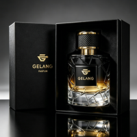 Flacon de parfum personnalisé en vente, flacon de parfum en verre noir dégradé 50 ml, flacons de parfum de luxe avec emballage en boîte
