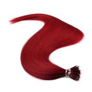 Extensiones de Cabello Nano Ring de Color Rojo, Cabello Humano Virgen Remy 100%, Punta Nano, Natural, Liso, con Microperlas en las Puntas Gruesas - Product Image 4