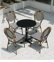 Tables et chaises de café pour loisirs en plein air, cour, balcon, bistrot, résistantes à l'eau et au soleil, tables et chaises de restaurant