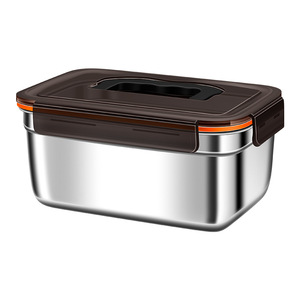 316 Stainless Steel Food Storage Container Rectangular Airtight Lid For Kitchen <b>Refrigerator</b> Lunch Box - Product Image 1