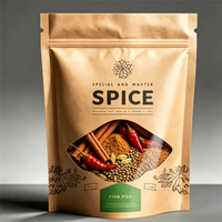 Sachet Mylar personnalisé de qualité alimentaire, pochette en aluminium à fond plat avec fermeture éclair pour l'emballage de poudres, épices et noix