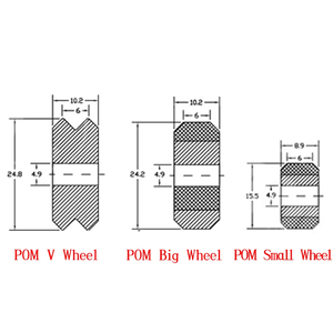 Rulman silindiri v-yuvası alüminyum profil Perlin kayışlı kasnak ile CNC plastik Pom büyük küçük tekerlek - Product Image 6