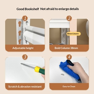 Étagère blanche à 5 niveaux, meuble de <span class=keywords><strong>rangement</strong></span> multi-niveaux pour la maison, bibliothèque, <span class=keywords><strong>rangement</strong></span> pour buanderie et sous-sol, étagère autoportante avec panneau perforé - Product Image 3