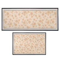 Tapis de cuisine floral en velours belge, épaisseur 8 mm, résistant à l'huile et aux taches, avec envers antidérapant en TPR, lavable en machine