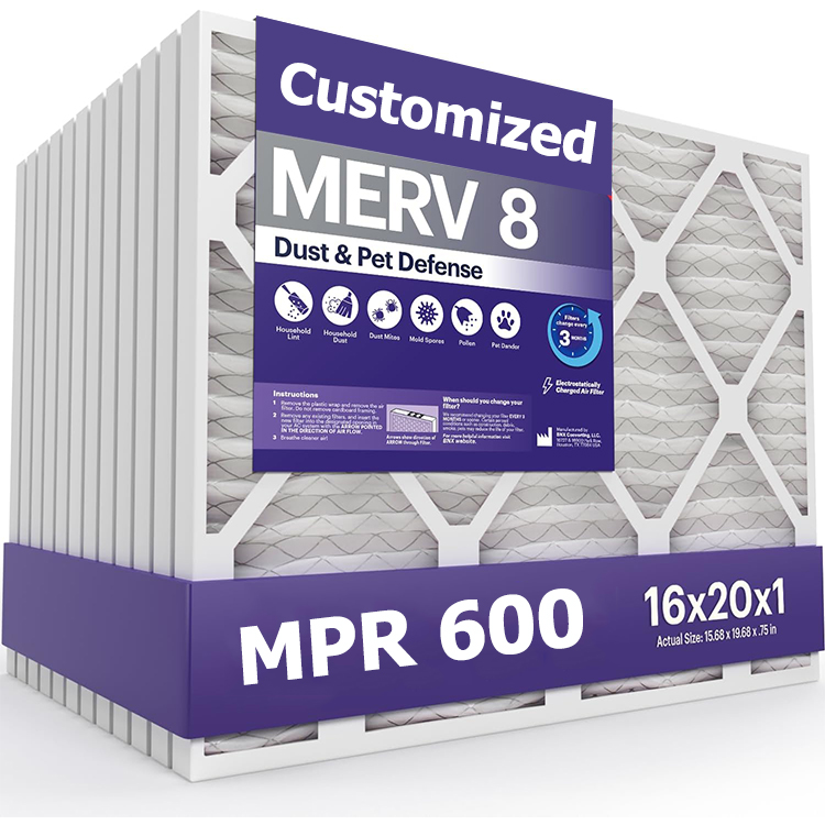 16x20x1 Merv 8 G4 Панель Воздушный предварительный фильтр гофрированный кондиционер HVAC фильтр замена AC печи воздушные фильтры для дома