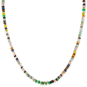 שרשרת חרוזים צבעונית מאבן טבעית בסגנון וינטג' בהתאמה אישית לנשים, בסגנון בוהמי תוסס, מצופה זהב 18 קראט, ללבישה יומיומית - Product Image 2