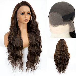 วิกผมคุณภาพสูง 13*4 แบบผูกด้วยมือ ด้านหน้าเป็นผ้าลูกไม้ สีดำ <span class=keywords><strong>ผม</strong></span>ยาวตรง/หยิก แสกได้ตามต้องการ มี<span class=keywords><strong>หน้าม้า</strong></span> ปริมาณ<span class=keywords><strong>ผม</strong></span>มาก สวมใส่ง่าย - Product Image 4