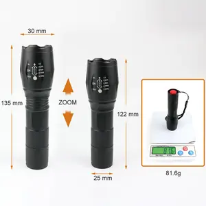 Mini linterna LED recargable por USB, 1000ml, XML, T6, táctica, de aleación de aluminio, de largo alcance, para acampar al aire libre