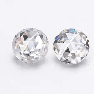 Kualitas Terbaik Potongan Mawar Ganda Berlian Moissanite 5*5Mm D Warna VVS 2 Karat Moissanite Harga Perhiasan Batu Bintang Putih