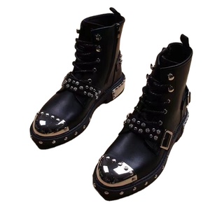 Men's College Students Outdoor Fashion Mountaineering Black High-<b>top</b> Thick-soled Casual Shoes Large Size Increase - Product Image 1