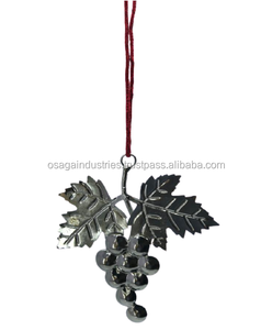 METAL GOLD CHRISTMAS DECORATION HANGING <b>ORNAMENT</b> <b>LARGE</b> LEAF ROUND BEST QUALITY HOME DECOR WITH JINGLE BELL DESIGN HANGING - Product Image 3