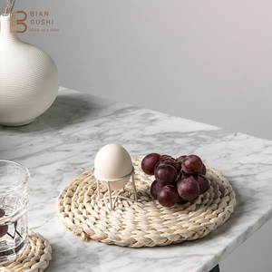 แผ่นรองจานหนังข้าวโพดอย่างดีสไตล์ญี่ปุ่นแผ่นรองจานและหม้อไม้ไผ่แผ่นรองจานฉนวนกันความร้อนแบบหนา - Product Image 3