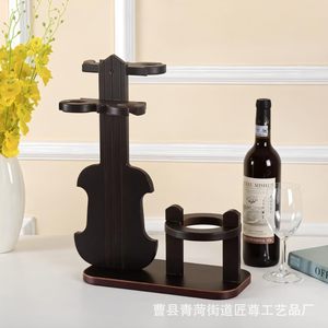 ชั้นวางแก้วไวน์ไม้รูปไวโอลินสำหรับจัดเก็บบนโต๊ะสำหรับงานปาร์ตี้ ดีไซน์ทนทาน - Product Image 3