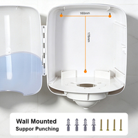 Distributeur mural de papier toilette et de serviettes à dévidage central, en plastique ABS, pour rouleaux jumbo, de luxe, moderne, usage commercial