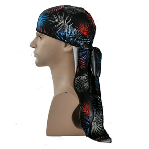 Durags unisexes personnalisés à imprimé anime, longs et ondulés, pour le sport et les activités de plein air, fabriqués par Boyue Factory OEM. - Product Image 1