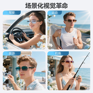 Smart Glasses <b>Bluetooth</b> Metal Frame Voice Control Music Calls 10m Range GT31 - Product Image 3